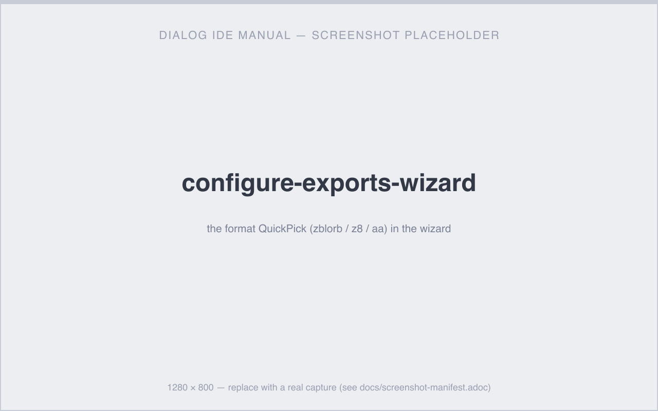 the format QuickPick (zblorb / z8 / aa) in the wizard