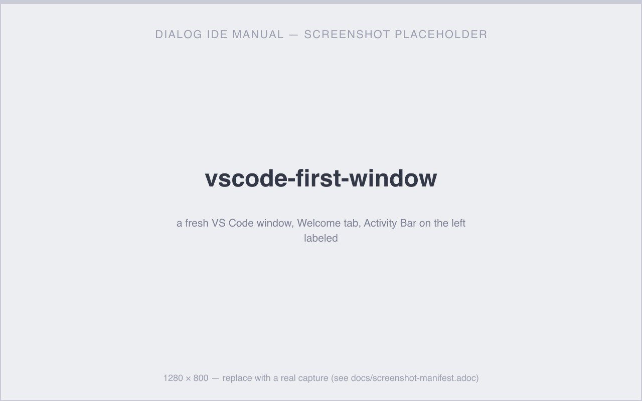 a fresh VS Code window, Welcome tab, Activity Bar on the left labeled
